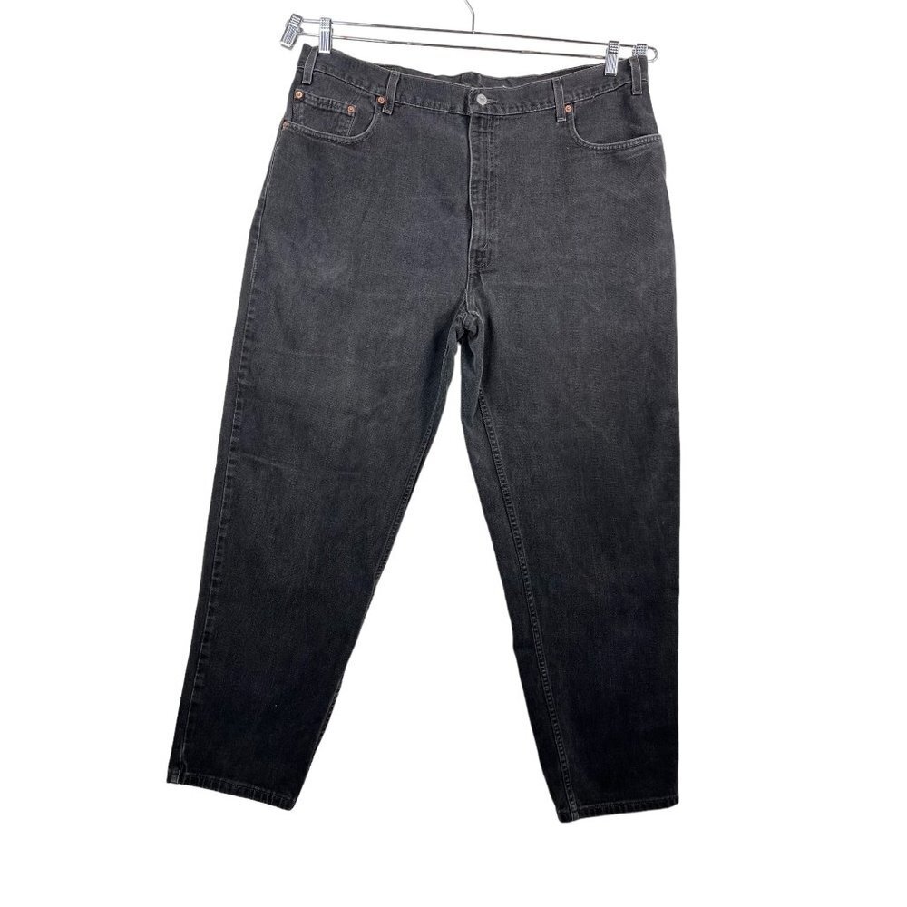 VTG 90s Levis mens 560 baggy‎ tapered jeans washed black sz 42